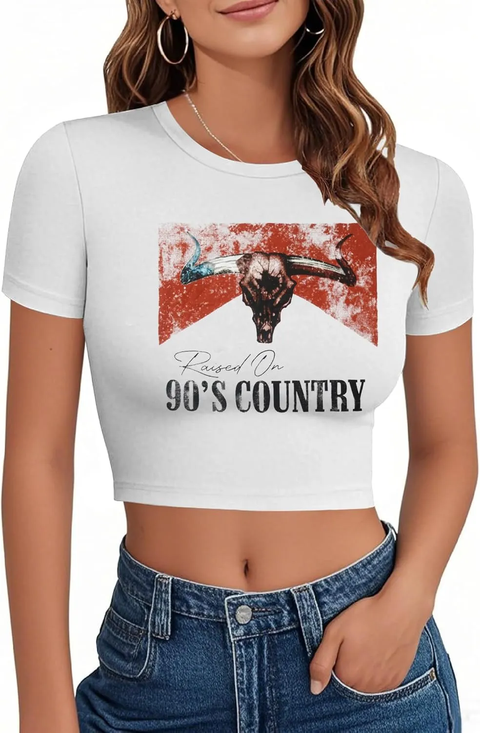 Western Shirts for Women Cowgirl Tshirt Cowboy Country Concert Outfits Summer Slim Shirt Sexy Crop Tops for Girls
