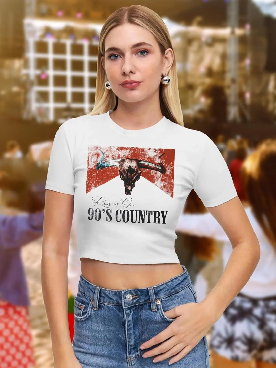 Western Shirts for Women Cowgirl Tshirt Cowboy Country Concert Outfits Summer Slim Shirt Sexy Crop Tops for Girls