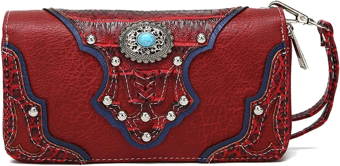 Western Style Cowgirl Woven Fringe Crocodile Gorgeous Purse Conchos Tote Country Women Handbag Shoulder Bags Wallet Set