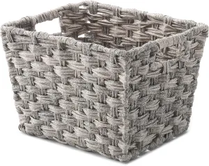 Whitmor Split Rattique Gray Wash Small Tote 6084-1501-GW