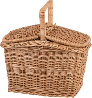 Wicker Picnic Basket with Lid Natural Colour