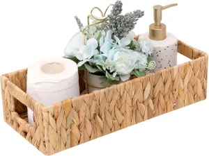 Wicker Storage Basket Water Hyacinth Basket Toilet Paper Baskets,Toilet Paper Holders Toilet Tank Basket,Storage Baskets for Bathroom,Farmhouse Kitchen Utensil Holder Caddy