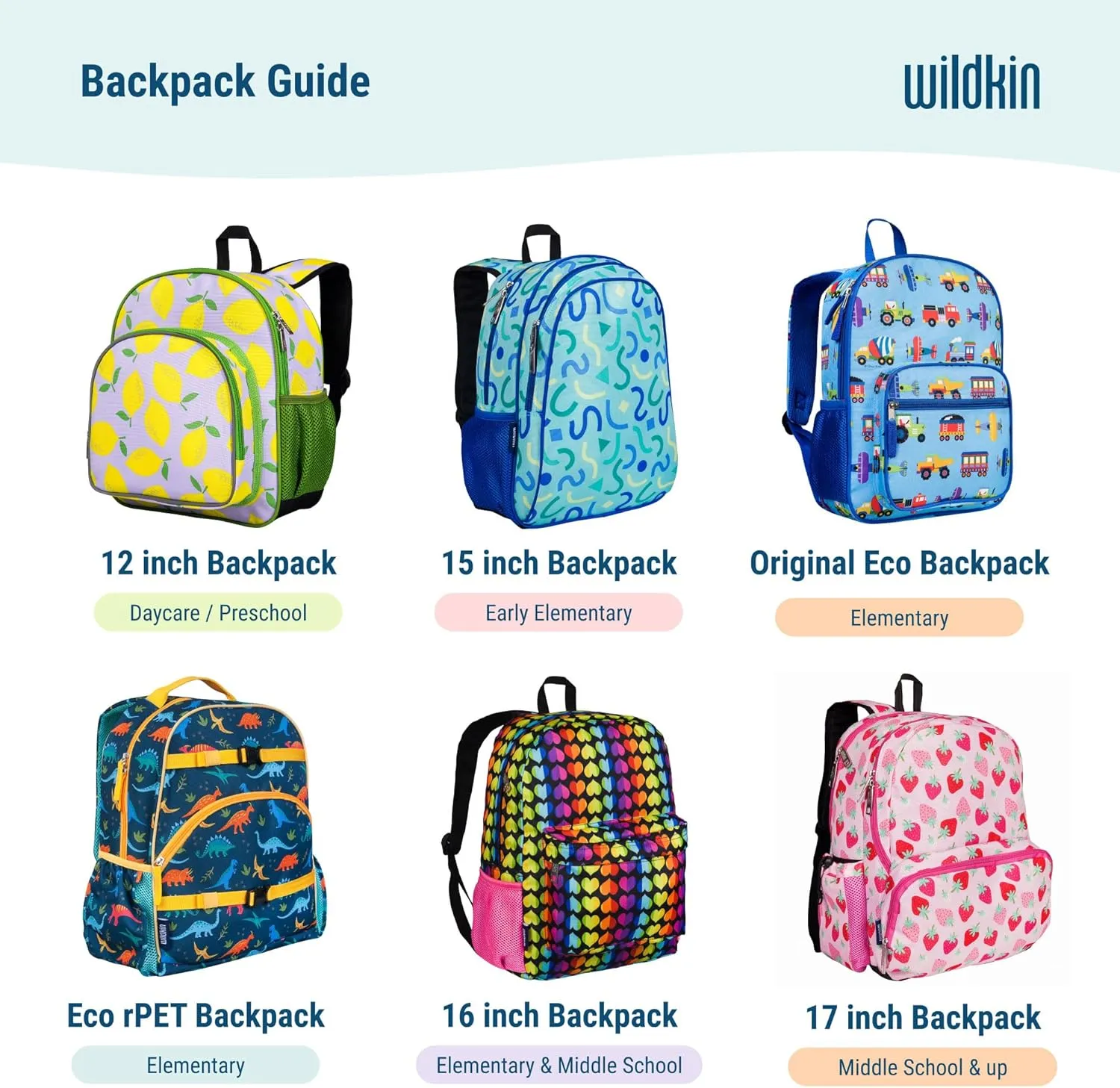 Wildkin 15-inch Kids Backpack – Durable, Padded, Adjustable for School & Travel - Monster Green