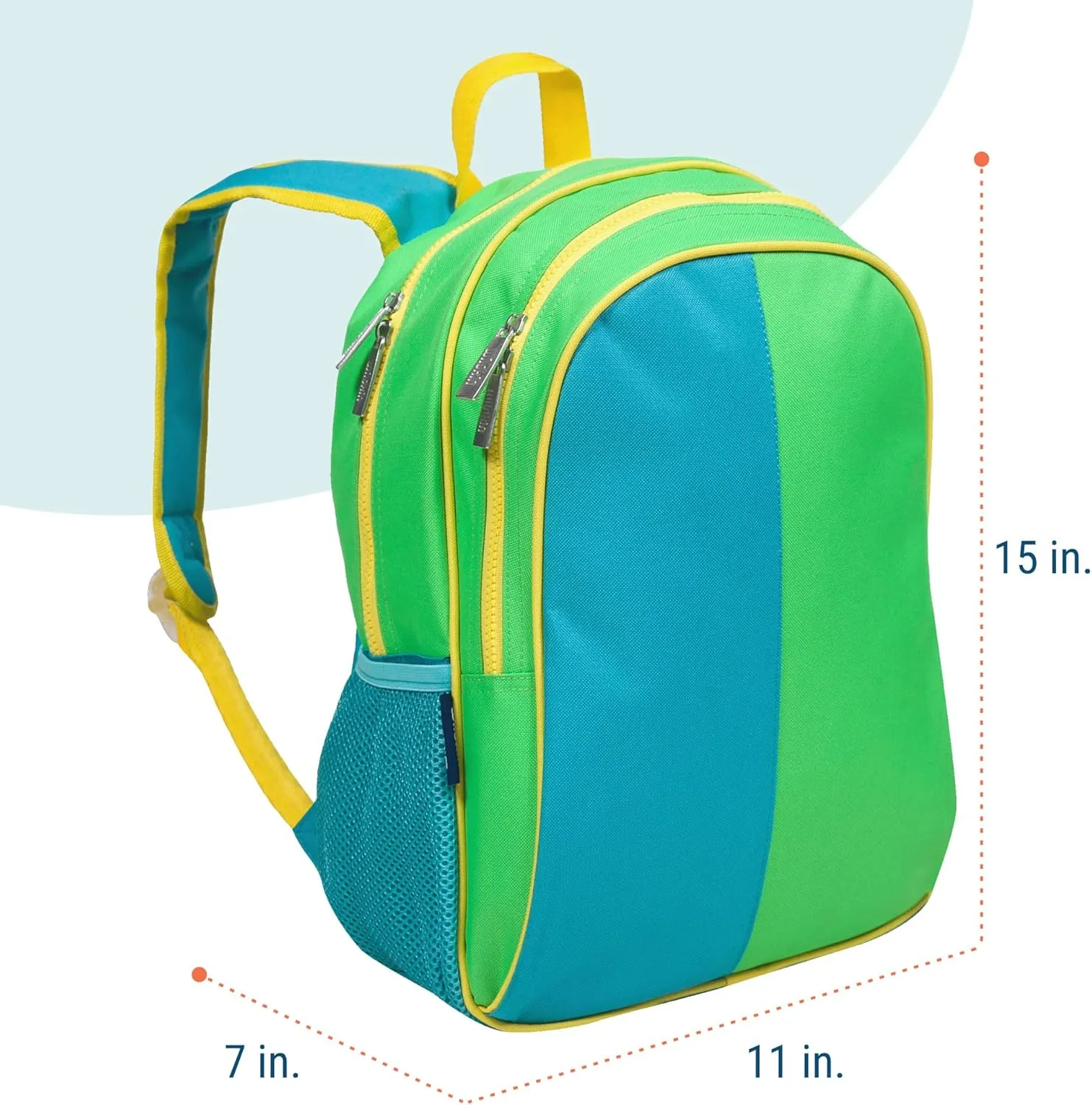 Wildkin 15-inch Kids Backpack – Durable, Padded, Adjustable for School & Travel - Monster Green