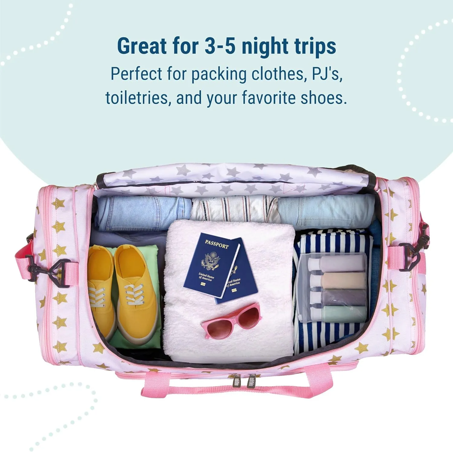 Wildkin Kids Weekender Duffel Bag – Carry-On Size for School, Travel, & Sleepovers