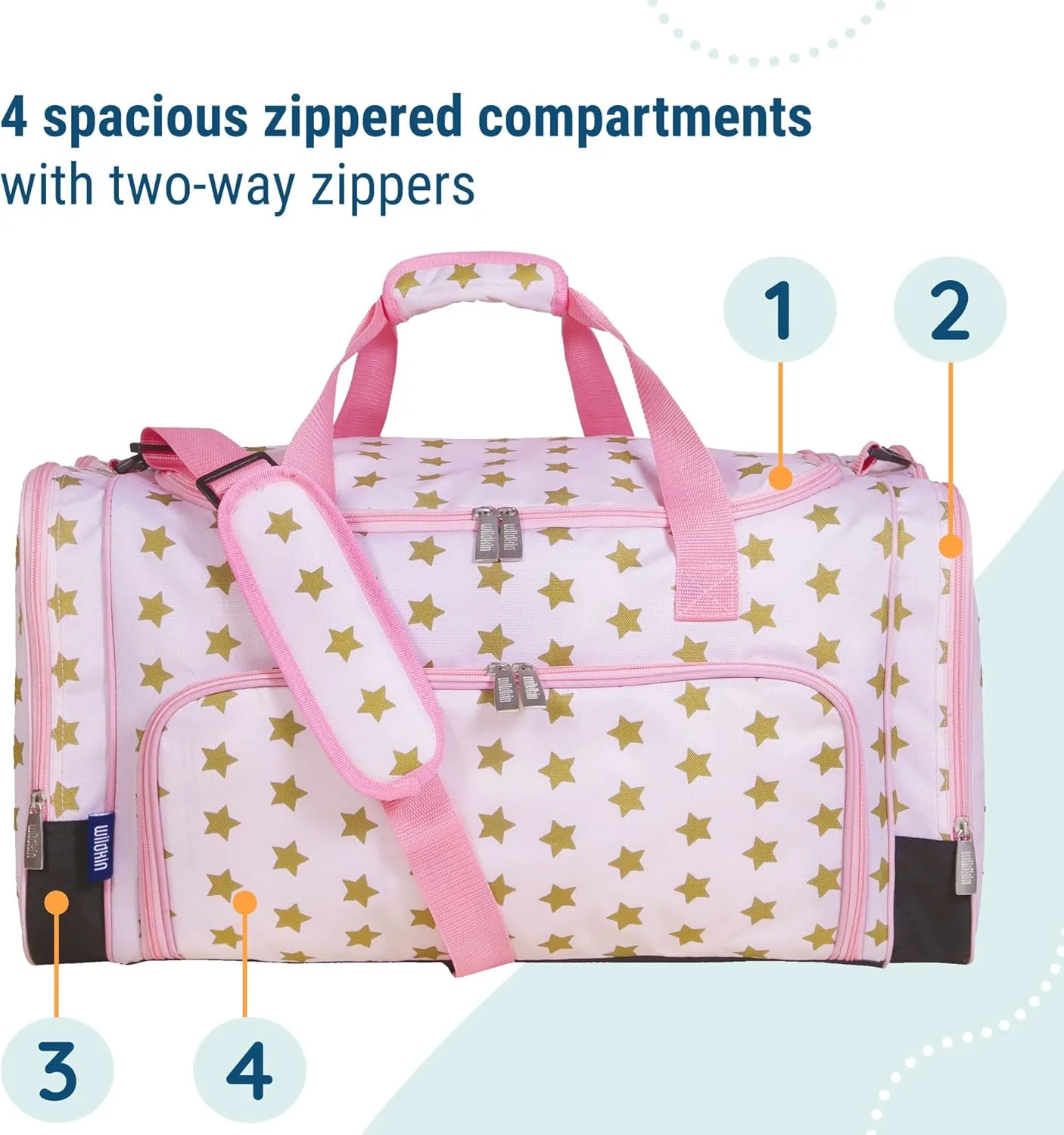 Wildkin Kids Weekender Duffel Bag – Carry-On Size for School, Travel, & Sleepovers