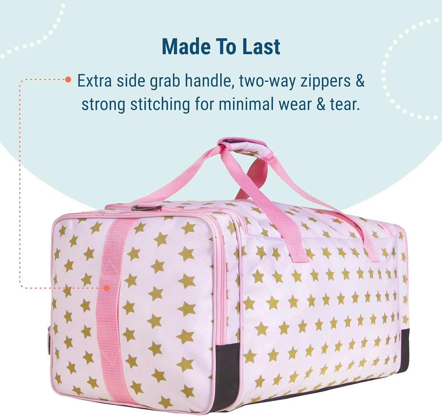 Wildkin Kids Weekender Duffel Bag – Carry-On Size for School, Travel, & Sleepovers
