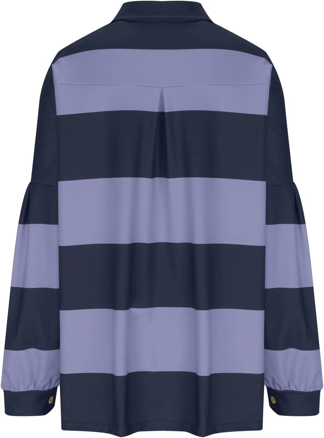 Woman Loose Striped Sweawtshirts Button V Neck Hoodie Casual Fashion Blouses Long Sleeve Shirts 2024 Fall Clothes