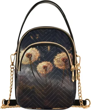 Women Crossbody Handbag Dandelion in Night Quilted Chain Bag