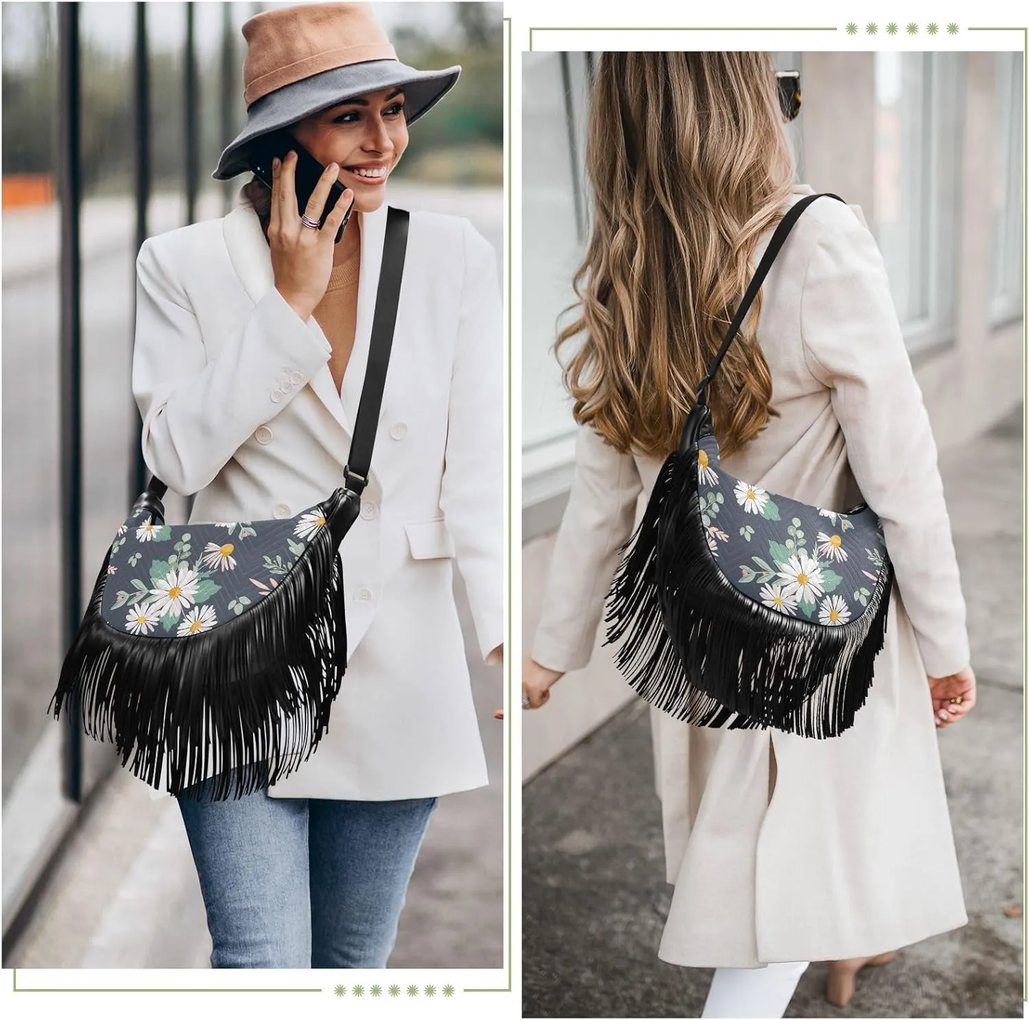 Women Fringe Tassel Cross Body Bag Leisure Shoulder Bag