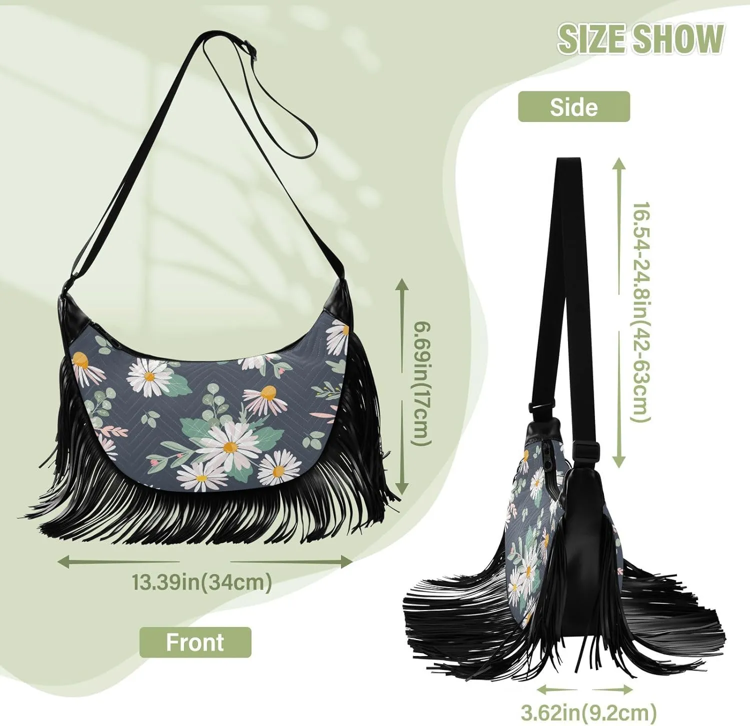 Women Fringe Tassel Cross Body Bag Leisure Shoulder Bag