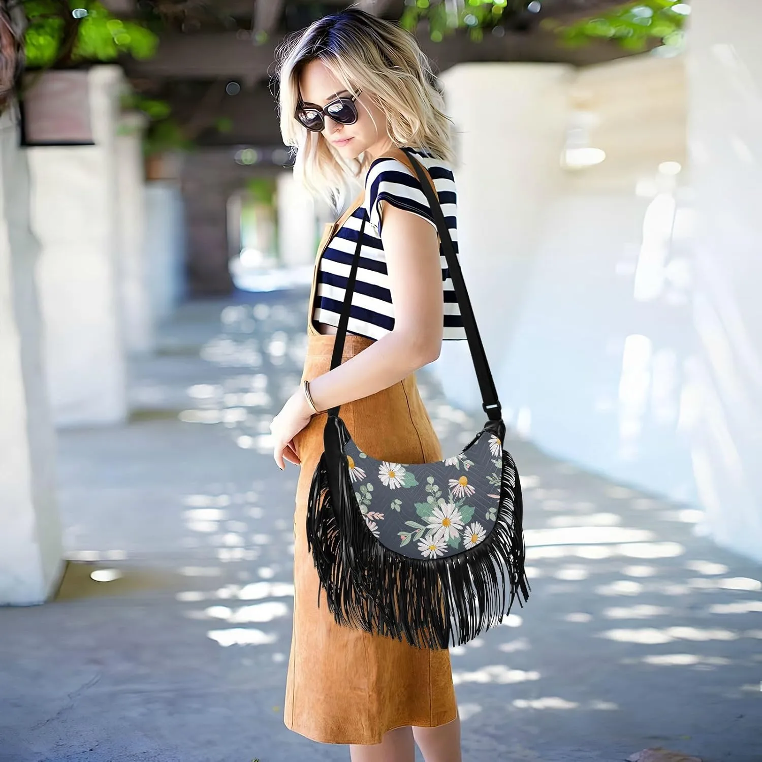 Women Fringe Tassel Cross Body Bag Leisure Shoulder Bag
