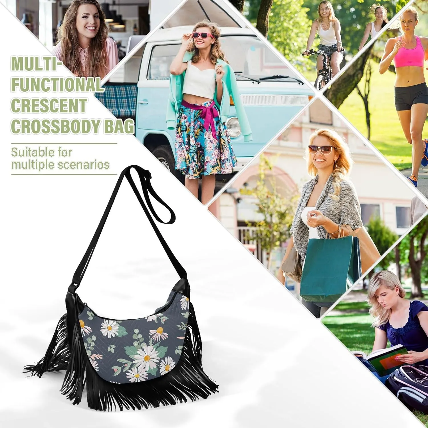 Women Fringe Tassel Cross Body Bag Leisure Shoulder Bag