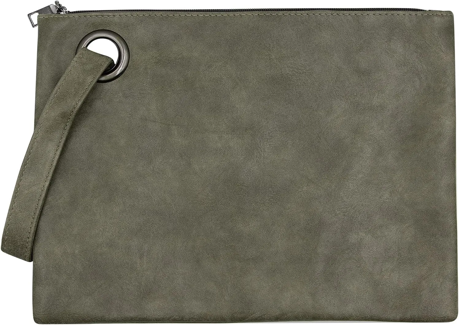 Women Oversized Envelope Handbag Soft Leather Clutch Evening Bag Purse with Wrist Strap