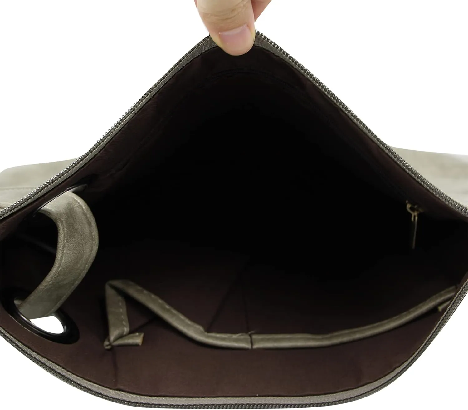 Women Oversized Envelope Handbag Soft Leather Clutch Evening Bag Purse with Wrist Strap