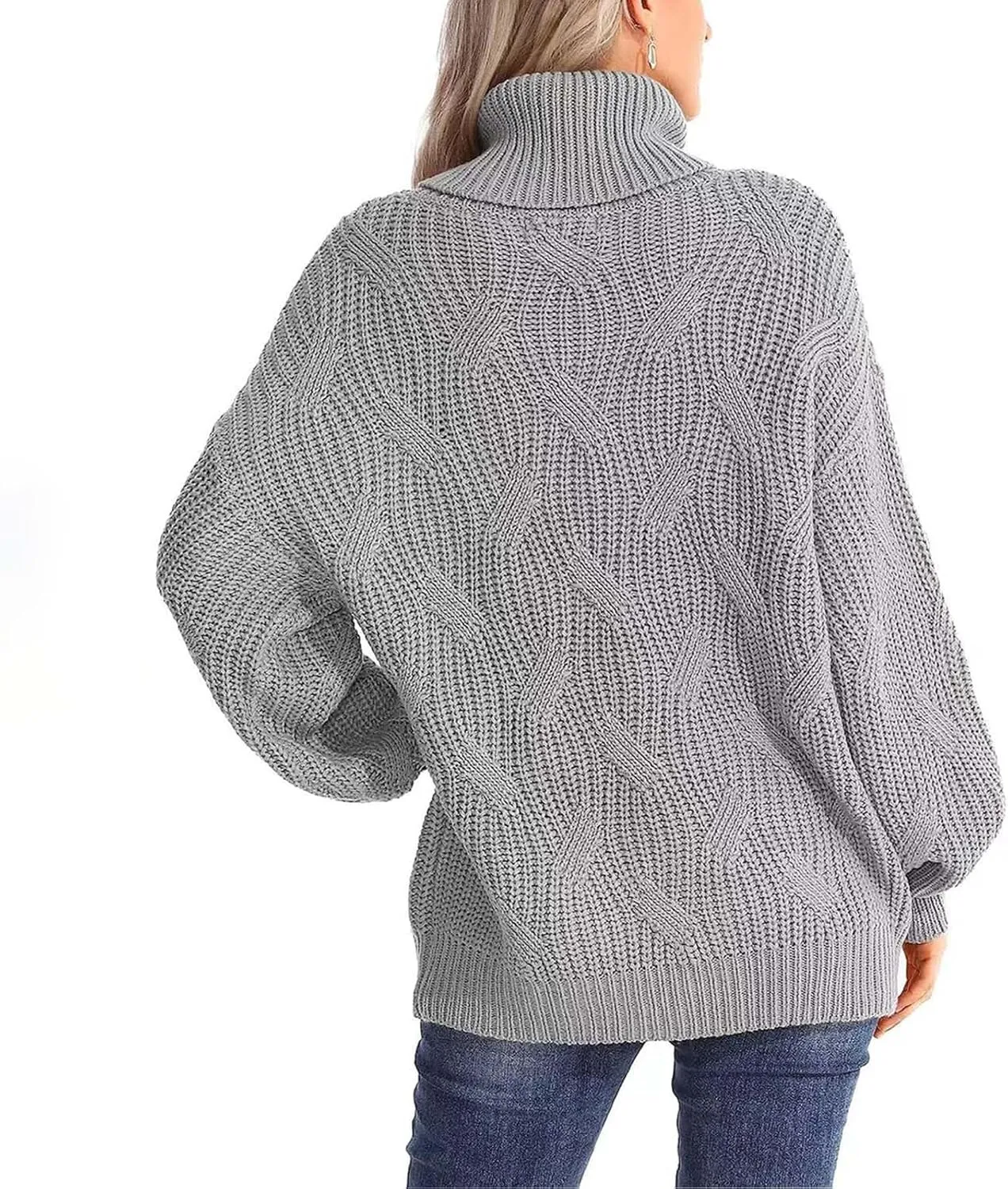 Women Oversized Slouchy Knit Turtleneck Sweaters Fall Fashion 2023 Batwing Sleeve Pullover Tops Y2K Clothes