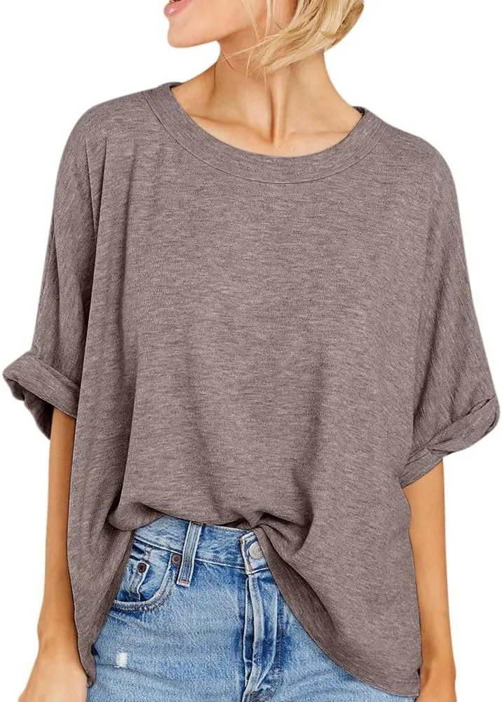 Women Oversized T-Shirt Summer Casual Short Sleeve Loose Tee Tops