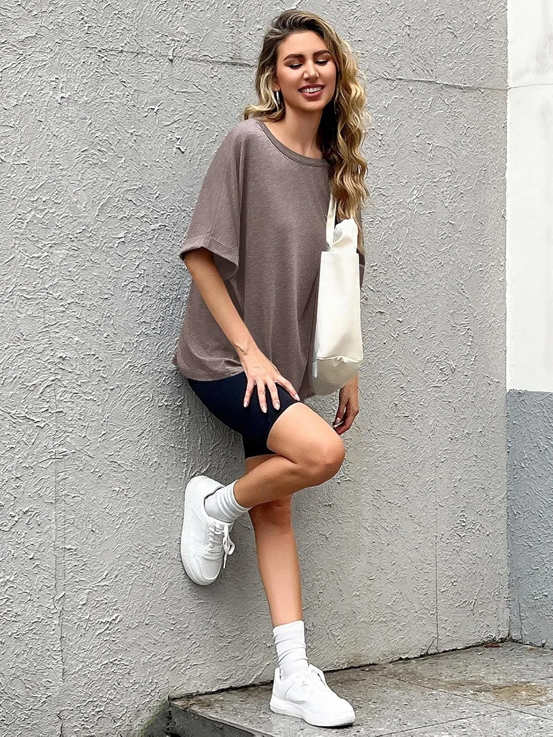 Women Oversized T-Shirt Summer Casual Short Sleeve Loose Tee Tops