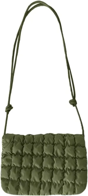 Women Ruched Shoulder Bag Large Capacity Pleated Satchel Bag Solid Color Simple Quilted Cloud Bag Travel Shopping Da