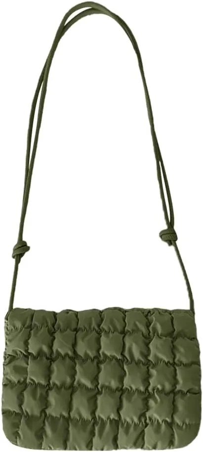 Women Ruched Shoulder Bag Large Capacity Pleated Satchel Bag Solid Color Simple Quilted Cloud Bag Travel Shopping Da