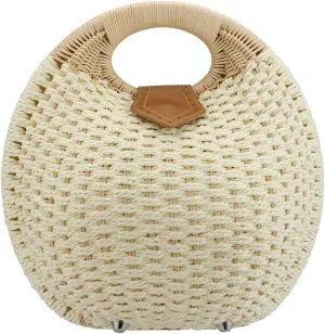 Women Shell Shape Straw Bag Rattan Woven Beach Handbags Summer Straw Tote Bag