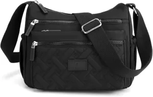Women Shoulder Crossbody Bag for Women Waterproof Solid Color Black Pink Casual Nylon Ladies Handbag Messenger Bag