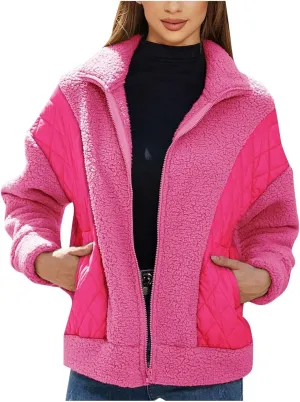 Women's Autumn And Winter New Fashionable Long Sleeved Cardigan Zipper Splicing Women's Coat Fashion Style Women