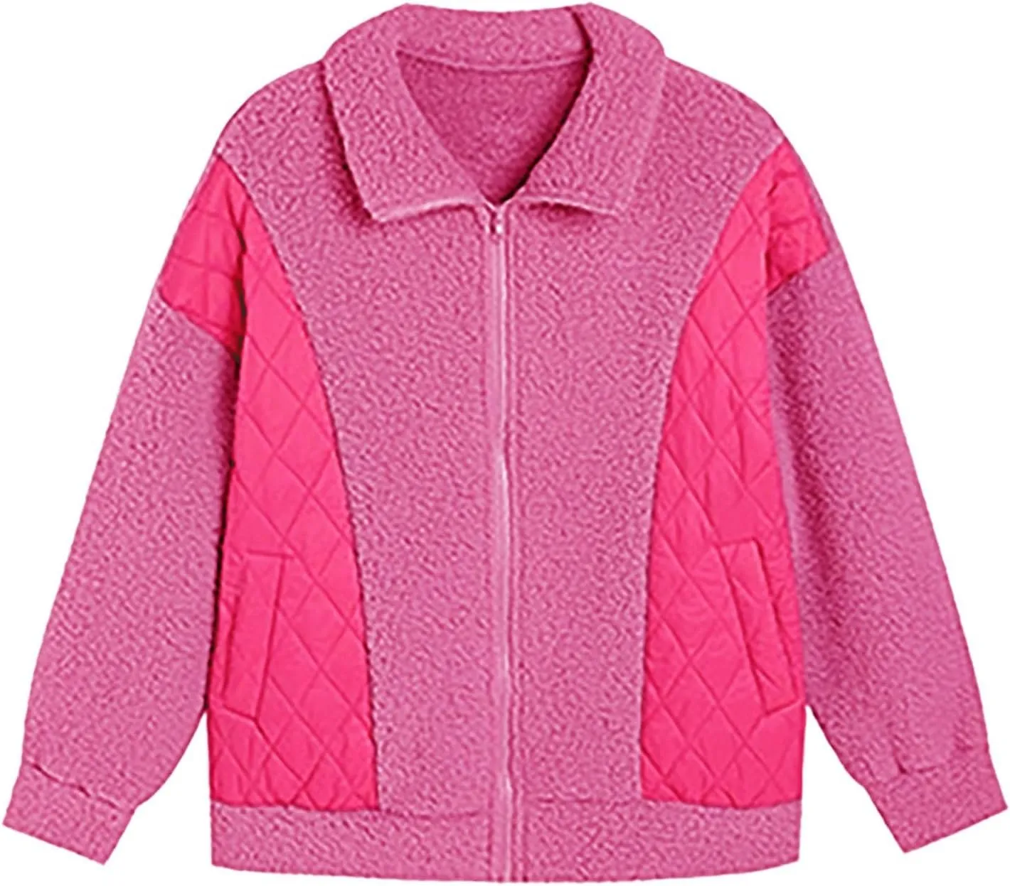 Women's Autumn And Winter New Fashionable Long Sleeved Cardigan Zipper Splicing Women's Coat Fashion Style Women