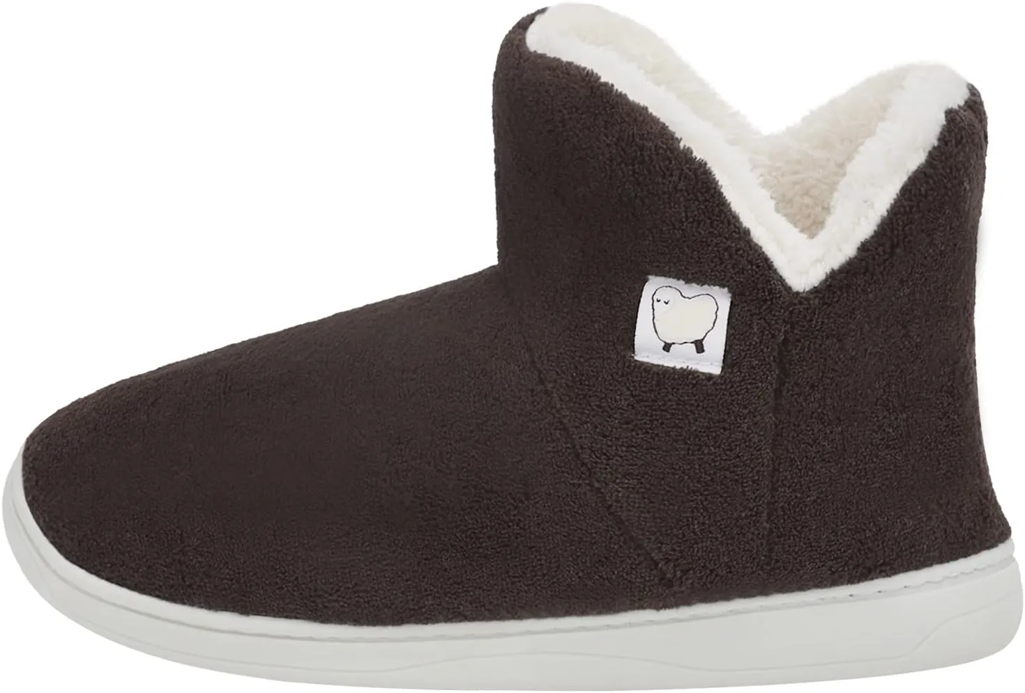 Womens Cashmere Knit Ankle Bootie Slippers Warm Cotton Quilted House Slippers Non-slip Indoor Slippers