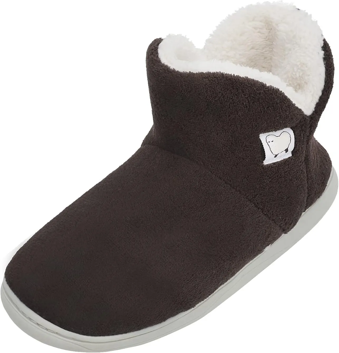 Womens Cashmere Knit Ankle Bootie Slippers Warm Cotton Quilted House Slippers Non-slip Indoor Slippers