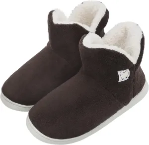 Womens Cashmere Knit Ankle Bootie Slippers Warm Cotton Quilted House Slippers Non-slip Indoor Slippers