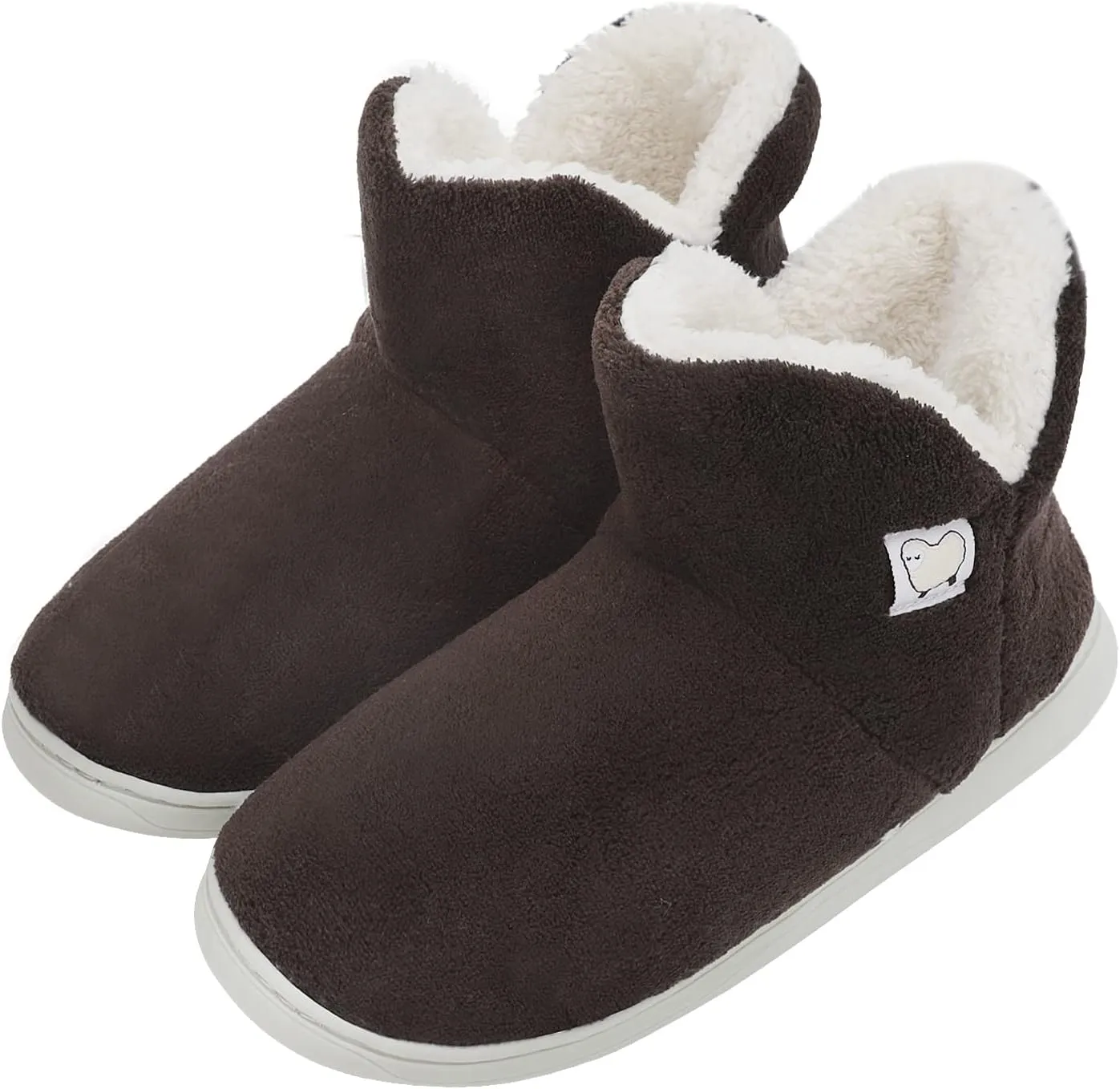 Womens Cashmere Knit Ankle Bootie Slippers Warm Cotton Quilted House Slippers Non-slip Indoor Slippers