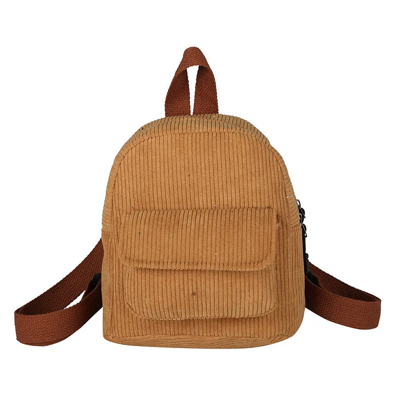 Women's Corduroy Trendy Cool Style University Backpacks