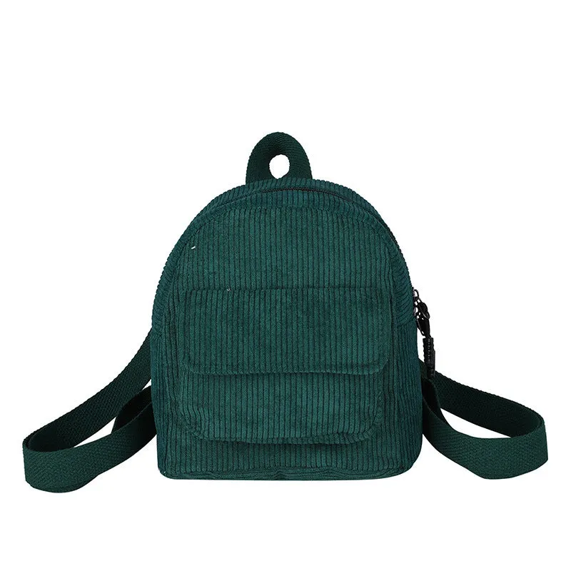 Women's Corduroy Trendy Cool Style University Backpacks