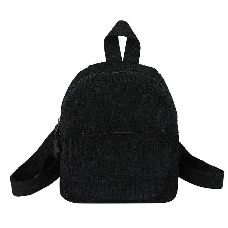 Women's Corduroy Trendy Cool Style University Backpacks