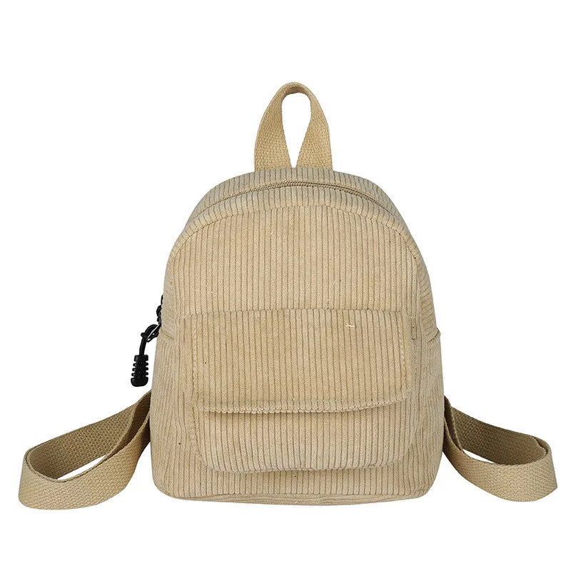 Women's Corduroy Trendy Cool Style University Backpacks