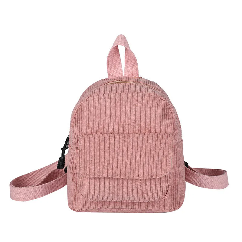 Women's Corduroy Trendy Cool Style University Backpacks