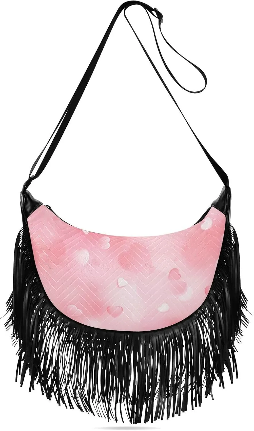 Women's Crossbody Handbags Romantic Love Valentine's Day Fringe Tassel Cross Body Bag Shoulder Handbag