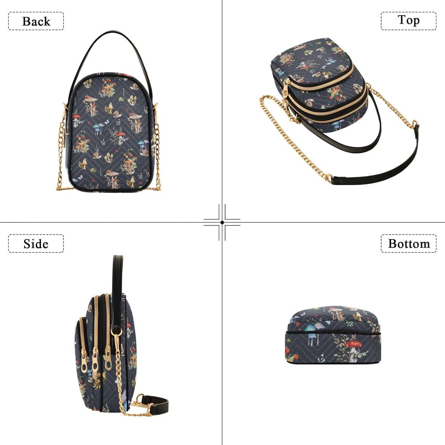 Women's Crossbody Handbags with Zipper Casual Leather Small Travel Purses Crossbody Bags for Ladies