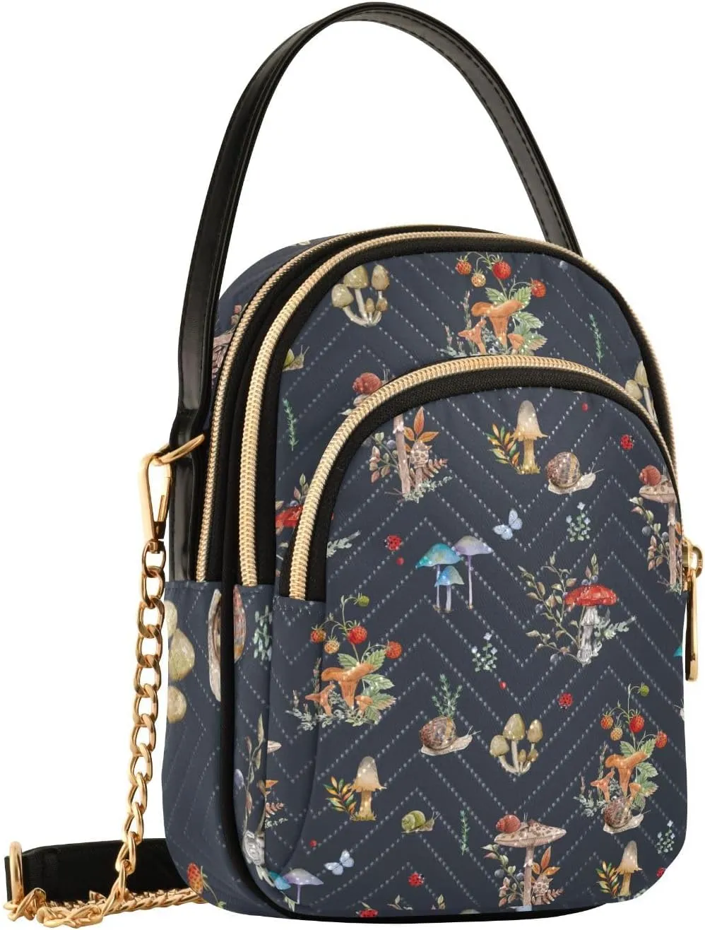 Women's Crossbody Handbags with Zipper Casual Leather Small Travel Purses Crossbody Bags for Ladies