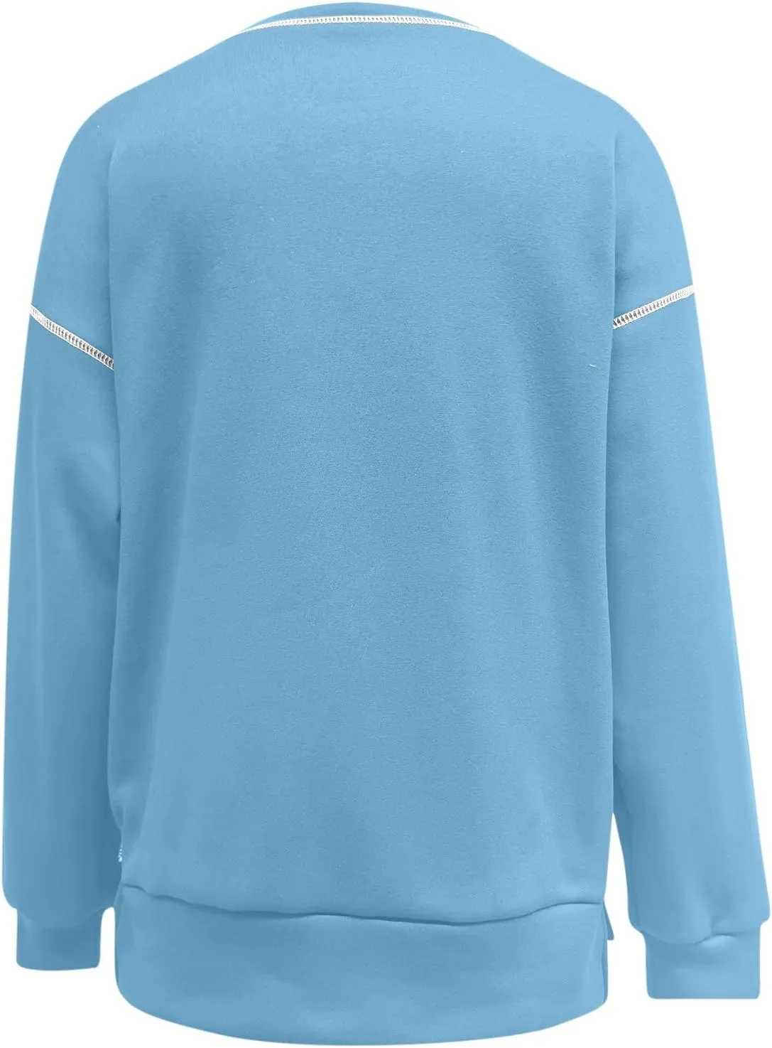 Womens Fashion Hoodless Sweatshirts Crew Neck Long Sleeve Hoodie Fleece Side Zipper Pullover Top 2024 Fall Clothes