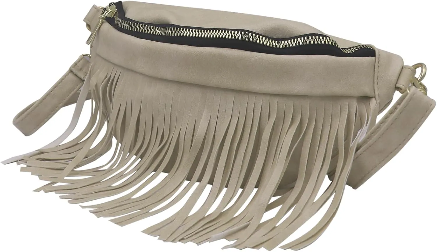 Women's Fringe Chest Fanny Crossbody Shoulder Bag - Black Belt Travel Pouch