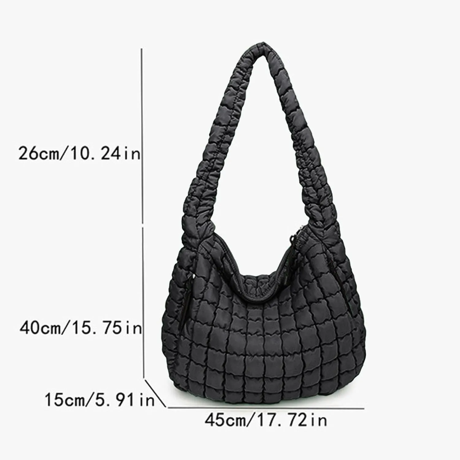 Womens Lightweight Quilted Carryall Gym Bag Soft Puffer Tote Bag Big Capacity Hobo Purse Beach Handbag