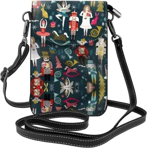 Women's Nutcracker Ballet Xmas Dance Small Crossbody Bags, Printed Cell Phone Purse with Card Slots, Shoulder Handbag with Strap