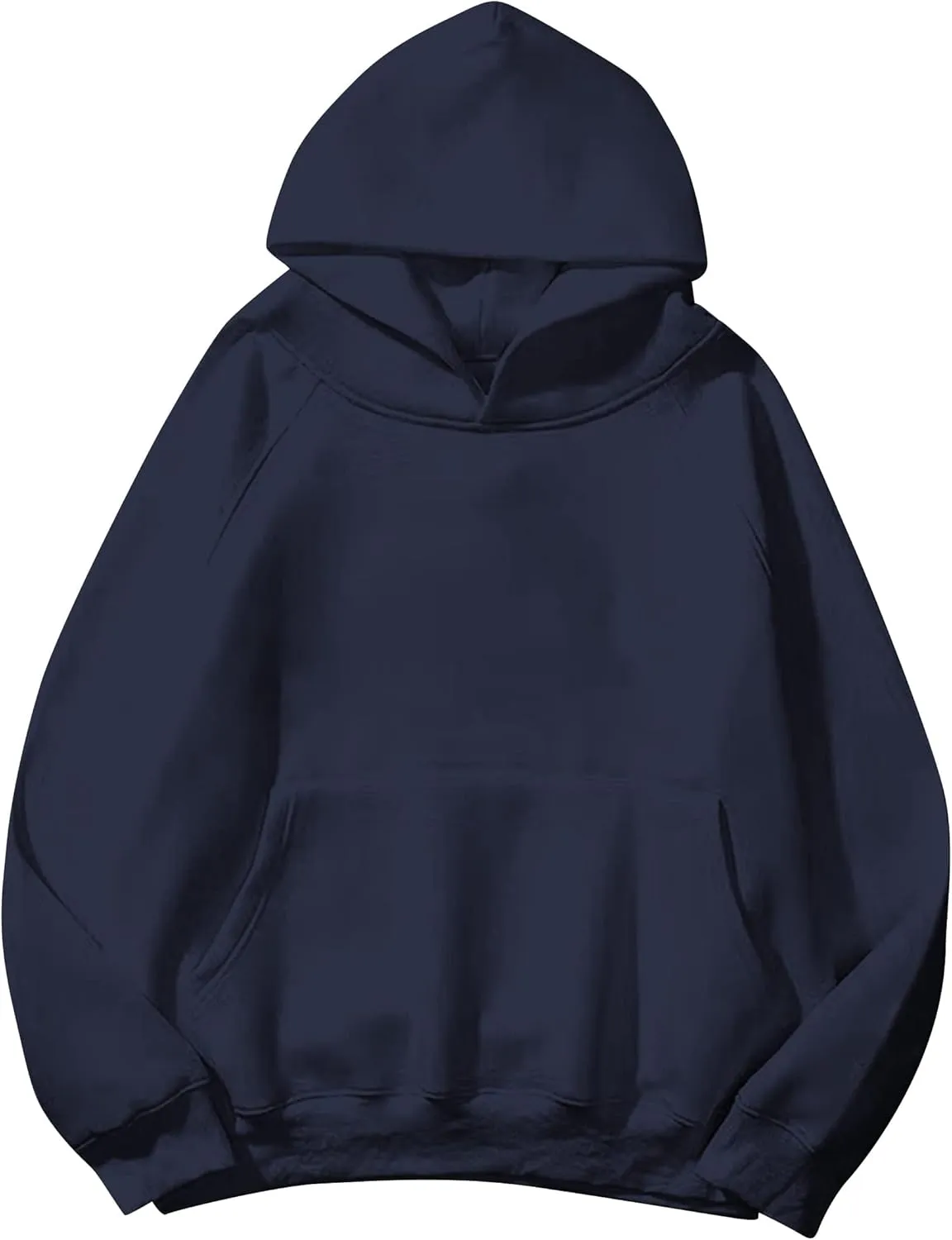 Womens Oversized Hoodies Sweatshirt Basic Solid Long Raglan Sleeves Loose Fleece Hooded Pullover With Kangaroo Pocket