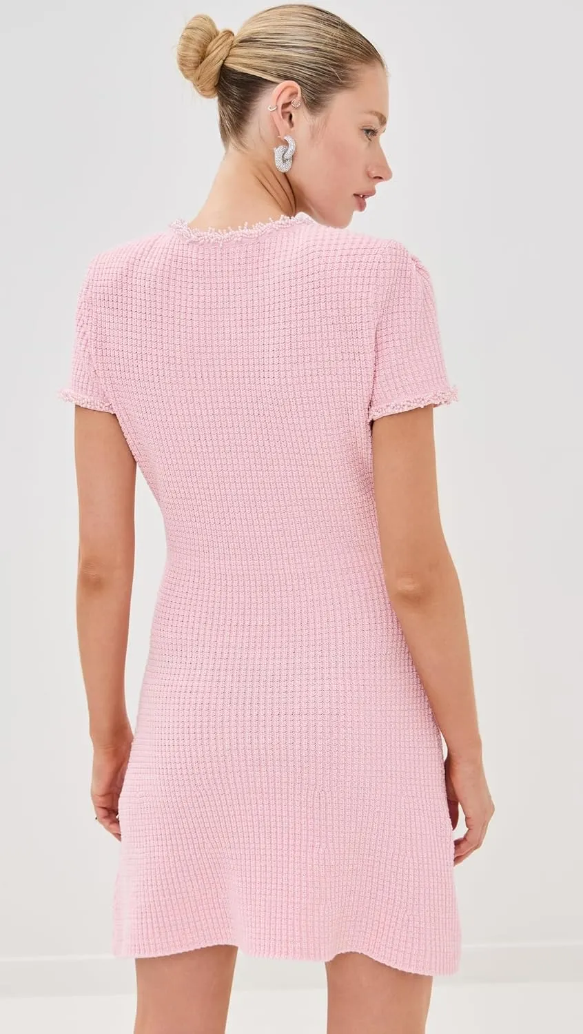 Women's Pink Textured Knit Mini Dress