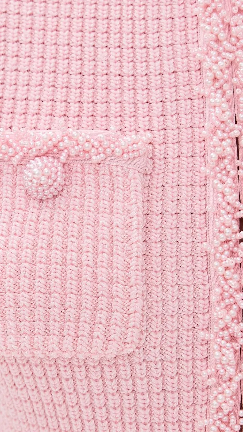 Women's Pink Textured Knit Mini Dress