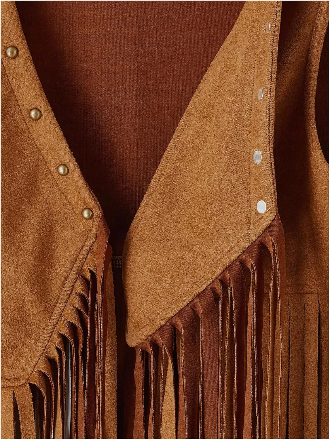 Women's Plus Size Faux Suede Vest Jacket Open Front Fringe Hem Cardigan Outerwear