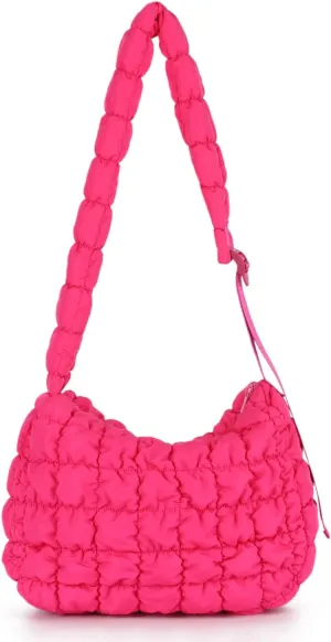 Womens Puffer Hobo Bag Quilted Puffer Tote Bag Lightweight Quilted Carryall Bag