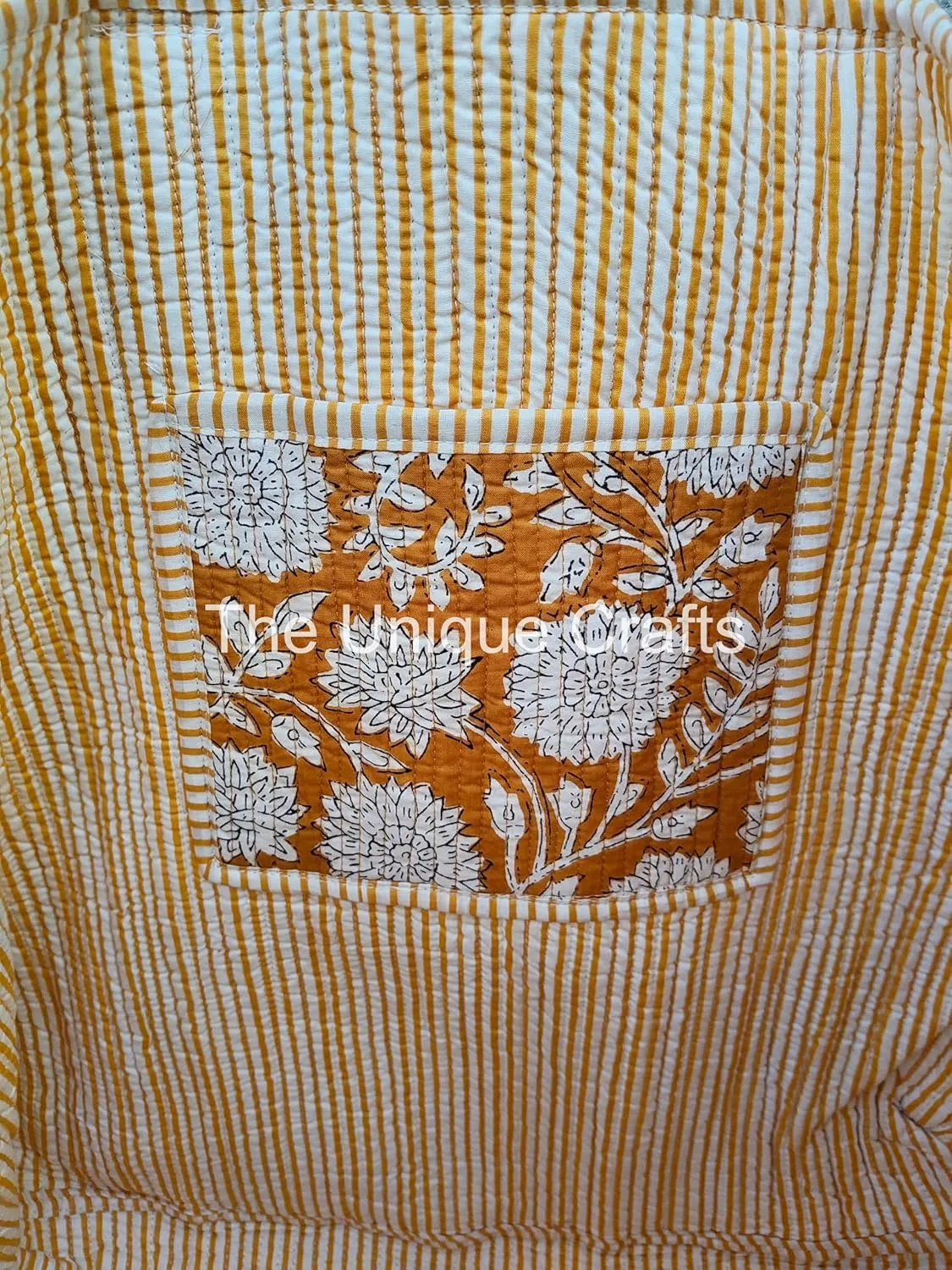 Women's Quilted Cotton Tote Bag Handprinted Reversible Hand Block Print Shoulder Bag Women Handbag Traveling Bag